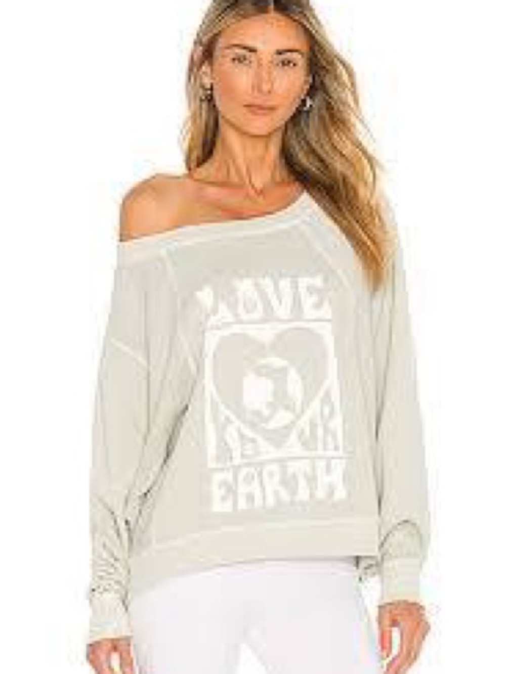 Free People-We the Free Wear The Peace XS Light Mint Terry Sweatshirt Oversized